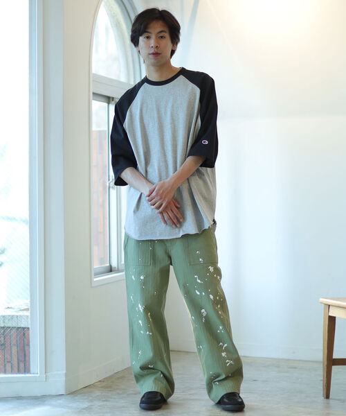 Champion（チャンピオン）の「Champion × BEAMS / 別注 Baseball T-shirt（Tシャツ/カットソー・メンズ・ブルー/グレー/ホワイト・L/M/S/XL）」の13枚目の写真