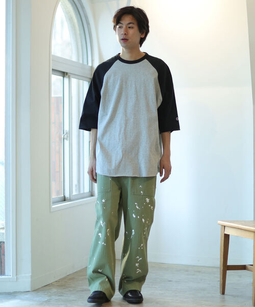 Champion（チャンピオン）の「Champion × BEAMS / 別注 Baseball T-shirt（Tシャツ/カットソー・メンズ・ブルー/グレー/ホワイト・L/M/S/XL）」の18枚目の写真