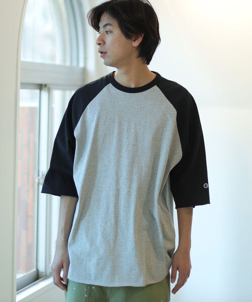 Champion（チャンピオン）の「Champion × BEAMS / 別注 Baseball T-shirt（Tシャツ/カットソー・メンズ・ブルー/グレー/ホワイト・L/M/S/XL）」の7枚目の写真