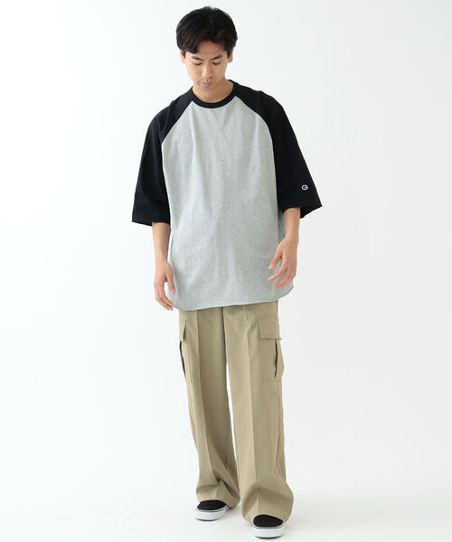 Champion（チャンピオン）の「Champion × BEAMS / 別注 Baseball T-shirt（Tシャツ/カットソー・メンズ・ブルー/グレー/ホワイト・L/M/S/XL）」の16枚目の写真