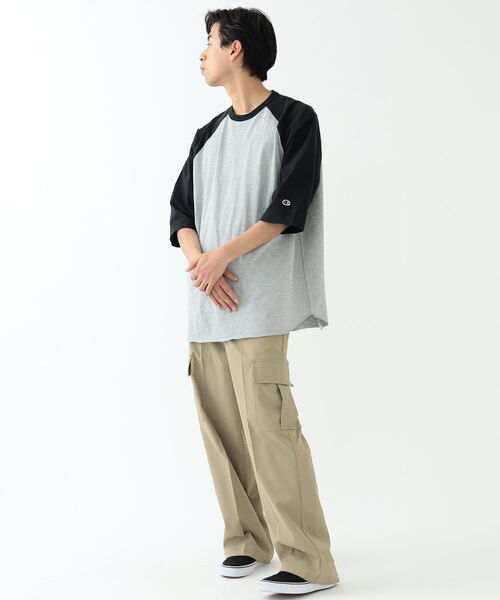 Champion（チャンピオン）の「Champion × BEAMS / 別注 Baseball T-shirt（Tシャツ/カットソー・メンズ・ブルー/グレー/ホワイト・L/M/S/XL）」の5枚目の写真