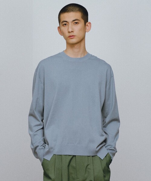 JOSEPH STUDIO(ジョゼフストゥディオ)の「コットンプレーンニット(ニット/セーター・メンズ・オリーブ系/スカイブルー系・MEDIUM/LARGE)」の8枚目の写真