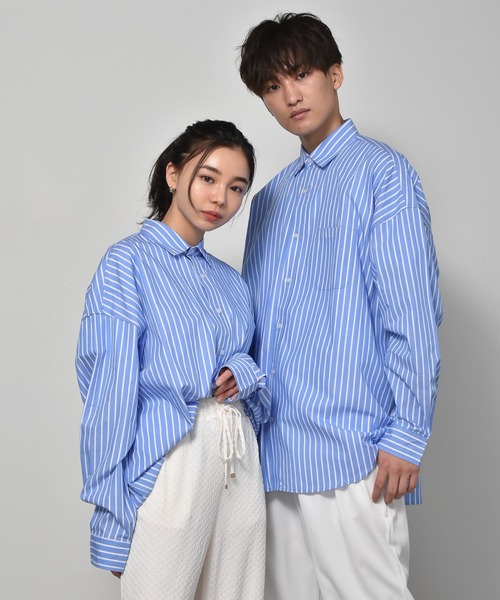 Starting Over(スターティングオーバー)の「ブロードビッグ レギュラーカラー 無地 ストライプシャツ(シャツ/ブラウス・メンズ・ホワイト/ブラック/グレー/サックスブルー/イエロー/グリーン/ラベンダー/ホワイト系/サックスブルー系/グリーン系その他/ブラック系その他・M/L/XL)」の21枚目の写真