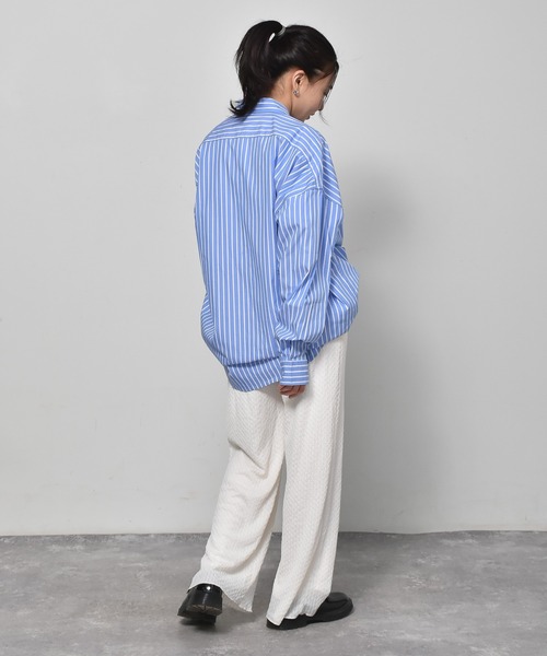 Starting Over(スターティングオーバー)の「ブロードビッグ レギュラーカラー 無地 ストライプシャツ(シャツ/ブラウス・メンズ・ホワイト/ブラック/グレー/サックスブルー/イエロー/グリーン/ラベンダー/ホワイト系/サックスブルー系/グリーン系その他/ブラック系その他・M/L/XL)」の20枚目の写真