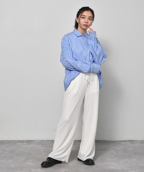 Starting Over(スターティングオーバー)の「ブロードビッグ レギュラーカラー 無地 ストライプシャツ(シャツ/ブラウス・メンズ・ホワイト/ブラック/グレー/サックスブルー/イエロー/グリーン/ラベンダー/ホワイト系/サックスブルー系/グリーン系その他/ブラック系その他・M/L/XL)」の19枚目の写真