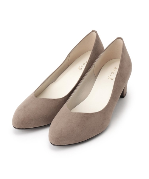 grove(グローブ)の「【はっ水加工】やわここちチャンキーヒールパンプス(ヒール5.0cm)(パンプス・レディース・サンドベージュ/ピンク系/グレー/グリーン系・45/25/30/35/50/40/20/55/10/15 )」の5枚目の写真