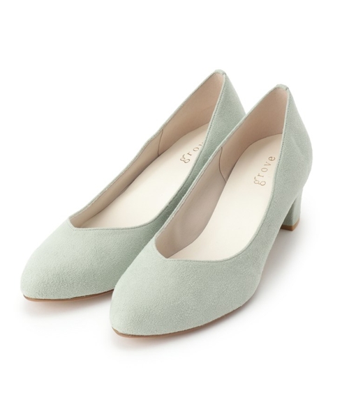 grove(グローブ)の「【はっ水加工】やわここちチャンキーヒールパンプス(ヒール5.0cm)(パンプス・レディース・サンドベージュ/ピンク系/グレー/グリーン系・45/25/30/35/50/40/20/55/10/15 )」の6枚目の写真