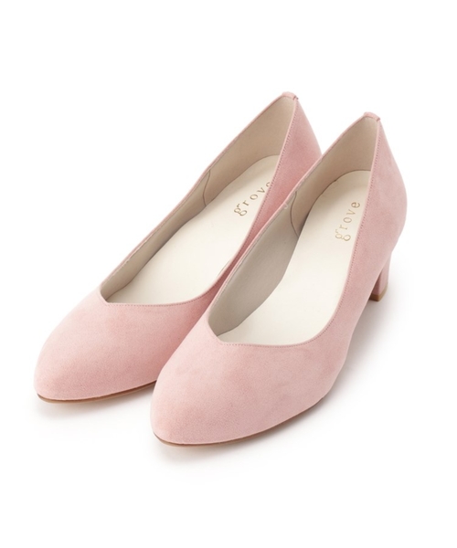 grove(グローブ)の「【はっ水加工】やわここちチャンキーヒールパンプス(ヒール5.0cm)(パンプス・レディース・サンドベージュ/ピンク系/グレー/グリーン系・45/25/30/35/50/40/20/55/10/15 )」の7枚目の写真