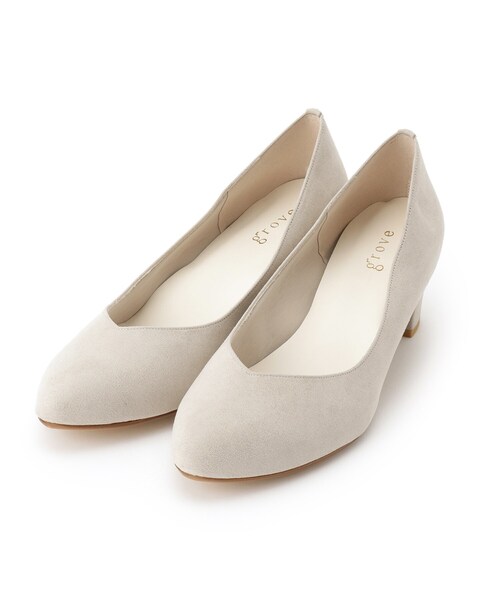 grove(グローブ)の「【はっ水加工】やわここちチャンキーヒールパンプス(ヒール5.0cm)(パンプス・レディース・サンドベージュ/ピンク系/グレー/グリーン系・45/25/30/35/50/40/20/55/10/15 )」の8枚目の写真