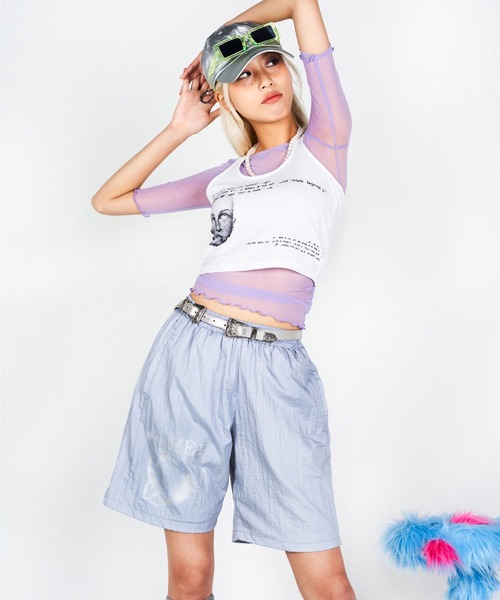 Bonjour Girl（ボンジュールガール）の「【eonHEY!/イオンヘイ】Reflection shorts リフレクションショーツ（その他パンツ・メンズ・ブラック/グレー・FREE）」の2枚目の写真