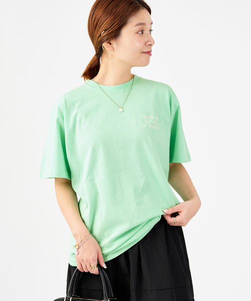 JOURNAL STANDARD（ジャーナルスタンダード）の「BACK LOGO WORLD Tシャツ（Tシャツ/カットソー・レディース・ピンク/ホワイト/グリーン/ブラック系その他2・FREE）」の3枚目の写真