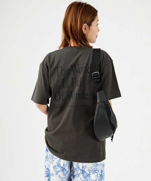 JOURNAL STANDARD（ジャーナルスタンダード）の「BACK LOGO WORLD Tシャツ（Tシャツ/カットソー・レディース・ピンク/ホワイト/グリーン/ブラック系その他2・FREE）」の2枚目の写真