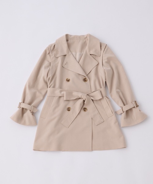 one after another NICE CLAUP(ワンアフターアナザーナイスクラップ)の「ジレにもなるポンチョコート(トレンチコート・レディース・ベージュ/サックスブルー・FREE)」の13枚目の写真