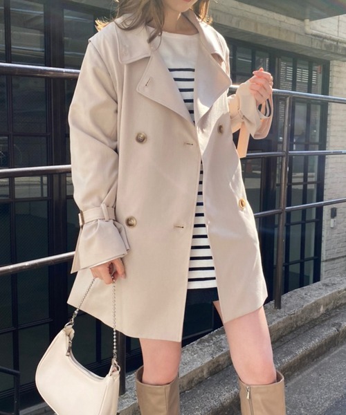 セール】ジレにもなるポンチョコート（トレンチコート）｜one after