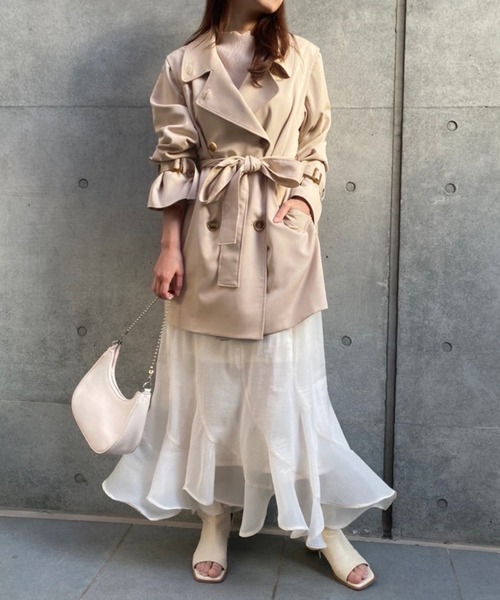 セール】ジレにもなるポンチョコート（トレンチコート）｜one after