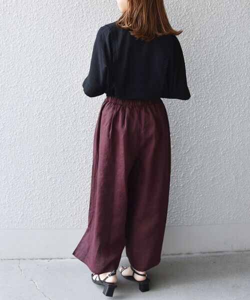 SHIPS any（シップス エニィ）の「SHIPS any:〈ウォッシャブル〉オーガニックリネン ボリューム ミディ キュロット（その他パンツ・レディース・ブラック/ブラウン/グリーン・ONE SIZE）」の21枚目の写真