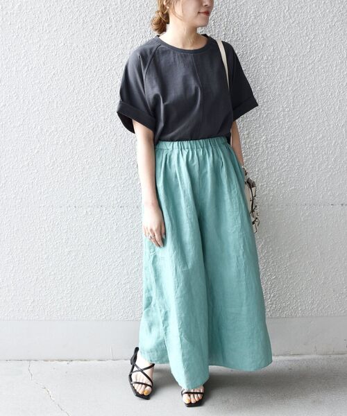 SHIPS any（シップス エニィ）の「SHIPS any:〈ウォッシャブル〉オーガニックリネン ボリューム ミディ キュロット（その他パンツ・レディース・ブラック/ブラウン/グリーン・ONE SIZE）」の17枚目の写真