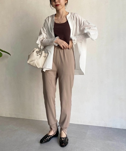 CAPRICIEUX LE'MAGE（カプリシューレマージュ）の「スリットジャージージョガーパンツ（その他パンツ・レディース・ライトグレー/ブラック/モカ・FREE）」の11枚目の写真