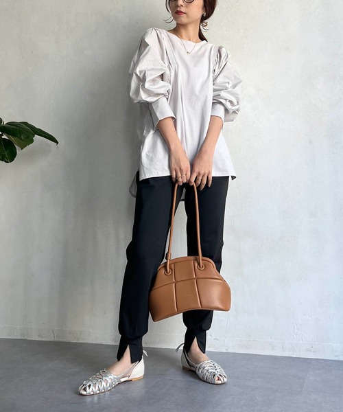 CAPRICIEUX LE'MAGE（カプリシューレマージュ）の「スリットジャージージョガーパンツ（その他パンツ・レディース・ライトグレー/ブラック/モカ・FREE）」の20枚目の写真