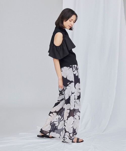 Diagram（ダイアグラム）の「リーフプリントワイドパンツ（その他パンツ・レディース・ピンク/ブラック・38/36）」の14枚目の写真