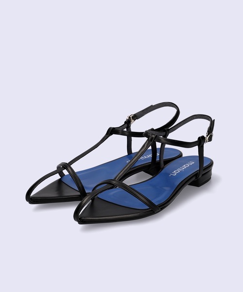 MAMIAN（マミアン）の「ポインテッドトゥ Tストラップ フラットサンダル（サンダル・レディース・ライム/アイボリー/ブラック/シルバー・LL/L/S/M）」の16枚目の写真