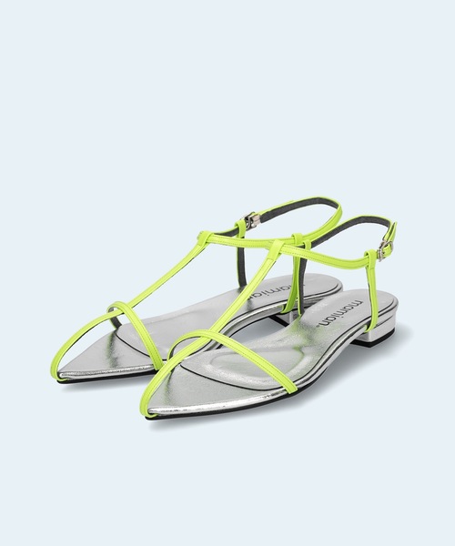 MAMIAN（マミアン）の「ポインテッドトゥ Tストラップ フラットサンダル（サンダル・レディース・ライム/アイボリー/ブラック/シルバー・LL/L/S/M）」の21枚目の写真