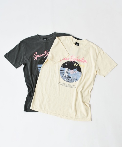 NASA(ナサ)の「【NASA】プリントTシャツ / Space Exploration Rock Tee(Tシャツ/カットソー・レディース・チャコールグレー/アイボリー・FREE)」の6枚目の写真