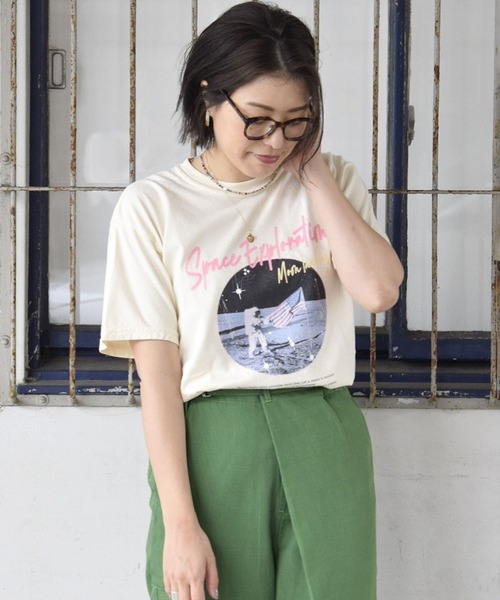 NASA(ナサ)の「【NASA】プリントTシャツ / Space Exploration Rock Tee(Tシャツ/カットソー・レディース・チャコールグレー/アイボリー・FREE)」の17枚目の写真