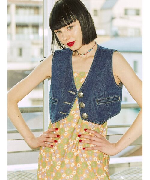 jouetie（ジュエティ）の「デイジーパターンワンピース（ワンピース・レディース・ブルー/オレンジ/ブラック・MEDIUM）」の17枚目の写真