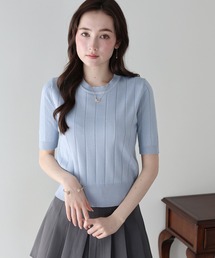 さとみ  アンゴラ ニット くすみサックス ルシェルブルー リブ LE CIEL BLEU - LE CIEL BLEU 石原さとみ着用 ニット新品未使用の通販