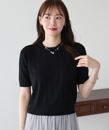 《新色追加/選べるネック/お気に入り1.5万人突破!》5分袖サマーワイドリブニットトップス