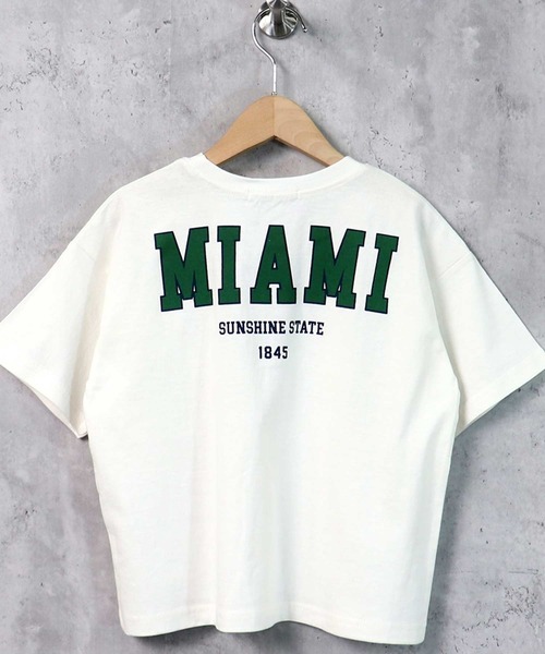 THE CASUAL（カジュアル）の「プリントデザイン 半袖 ビッグT キッズ（Tシャツ/カットソー・キッズ・オフホワイト/ベージュ/チャコール/ブラック/ネイビー/ホワイト系/モカ/ダークグリーン/ミント・160cm/120cm/140cm/110cm/130cm/150cm/100cm）」の2枚目の写真