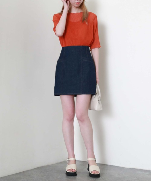 archives（アルシーヴ）の「ハイウェストデニムミニスカート（デニムスカート・レディース・ロイヤルブルー/アイボリー/ブラック・MEDIUM）」の12枚目の写真