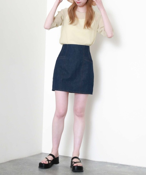 archives（アルシーヴ）の「ハイウェストデニムミニスカート（デニムスカート・レディース・ロイヤルブルー/アイボリー/ブラック・MEDIUM）」の13枚目の写真