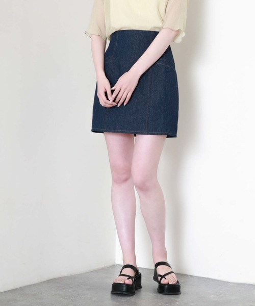 archives（アルシーヴ）の「ハイウェストデニムミニスカート（デニムスカート・レディース・ロイヤルブルー/アイボリー/ブラック・MEDIUM）」の15枚目の写真