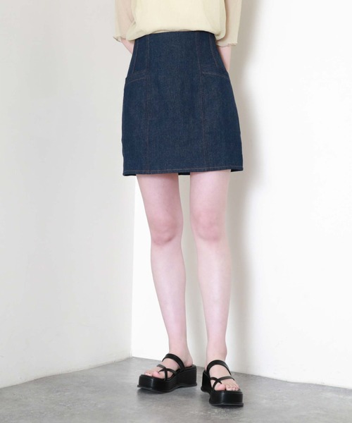 archives（アルシーヴ）の「ハイウェストデニムミニスカート（デニムスカート・レディース・ロイヤルブルー/アイボリー/ブラック・MEDIUM）」の16枚目の写真