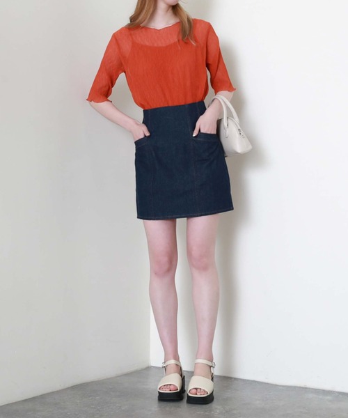 archives（アルシーヴ）の「ハイウェストデニムミニスカート（デニムスカート・レディース・ロイヤルブルー/アイボリー/ブラック・MEDIUM）」の11枚目の写真