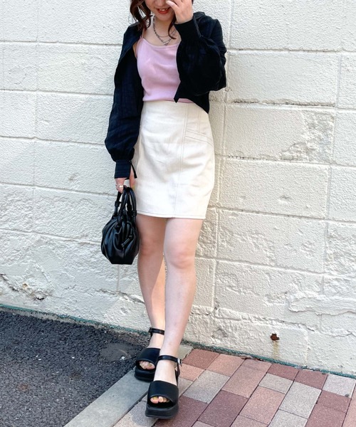 archives（アルシーヴ）の「ハイウェストデニムミニスカート（デニムスカート・レディース・ロイヤルブルー/アイボリー/ブラック・MEDIUM）」の7枚目の写真