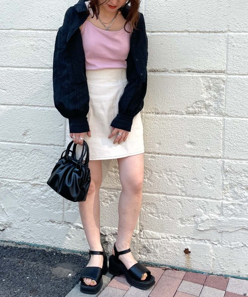 archives（アルシーヴ）の「ハイウェストデニムミニスカート（デニムスカート・レディース・ロイヤルブルー/アイボリー/ブラック・MEDIUM）」の4枚目の写真