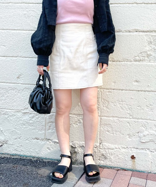 archives（アルシーヴ）の「ハイウェストデニムミニスカート（デニムスカート・レディース・ロイヤルブルー/アイボリー/ブラック・MEDIUM）」の8枚目の写真