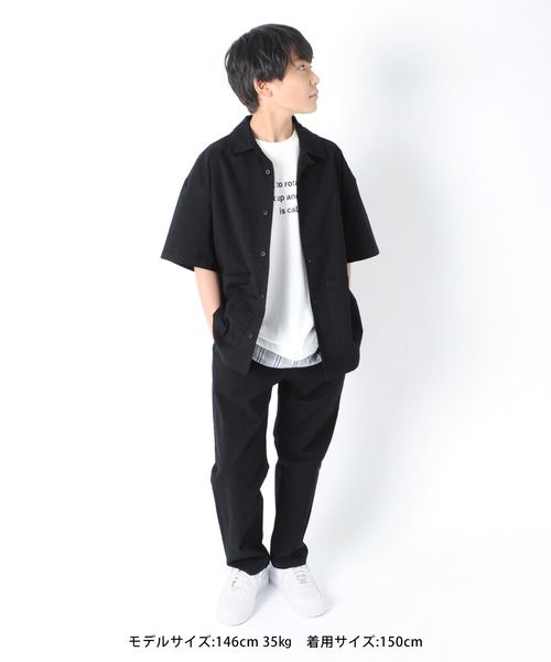 GLAZOS(グラソス)の「オックスストレッチ・オープンカラー半袖シャツ【セットアップ対応】(シャツ/ブラウス・キッズ・カーキ/ブラック・130cm/140cm/150cm/170cm/160cm)」の8枚目の写真