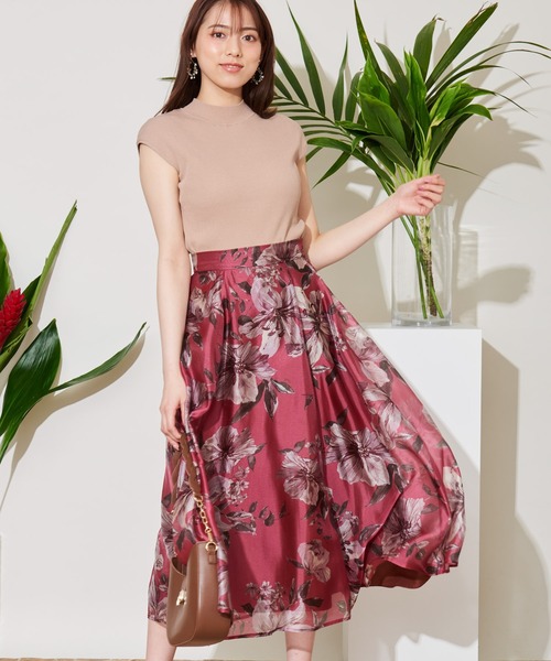 リゾートフラワープリントスカート