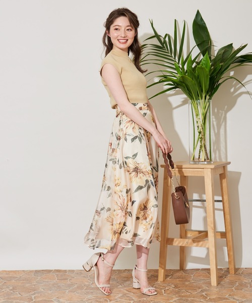 リゾートフラワープリントスカート