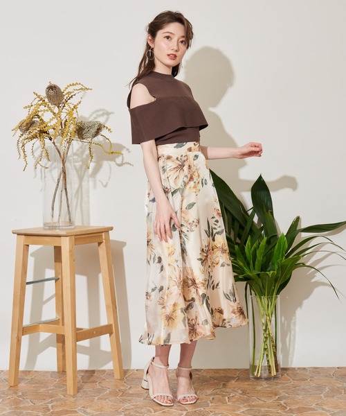 リゾートフラワープリントスカート