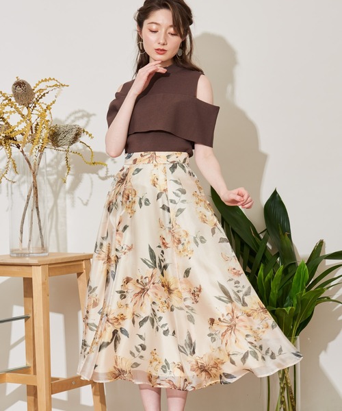 リゾートフラワープリントスカート