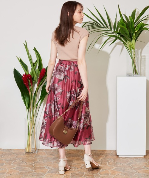 リゾートフラワープリントスカート