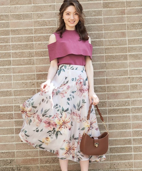 リゾートフラワープリントスカート