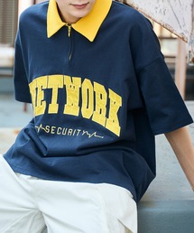SPINNS | 【ビッグシルエット】NETWORKロゴ ハーフジップTシャツ(Tシャツ/カットソー)