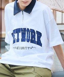 SPINNS | 【ビッグシルエット】NETWORKロゴ ハーフジップTシャツ(Tシャツ/カットソー)