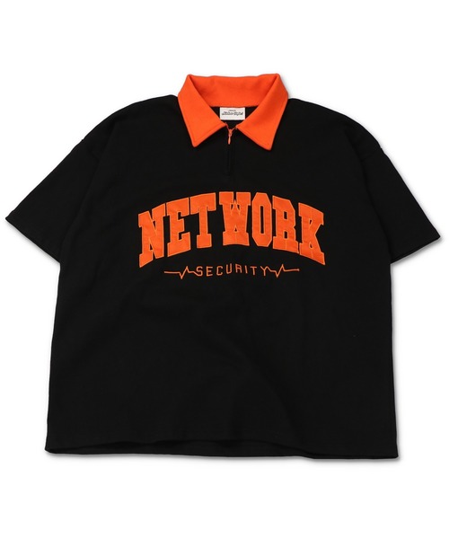 SPINNS（スピンズ）の「【ビッグシルエット】NETWORKロゴ ハーフジップTシャツ（Tシャツ/カットソー・メンズ・ネイビー/ホワイト×レッド/ホワイト×ネイビー/ブラック/グレー/グリーン・ONESIZE）」の19枚目の写真